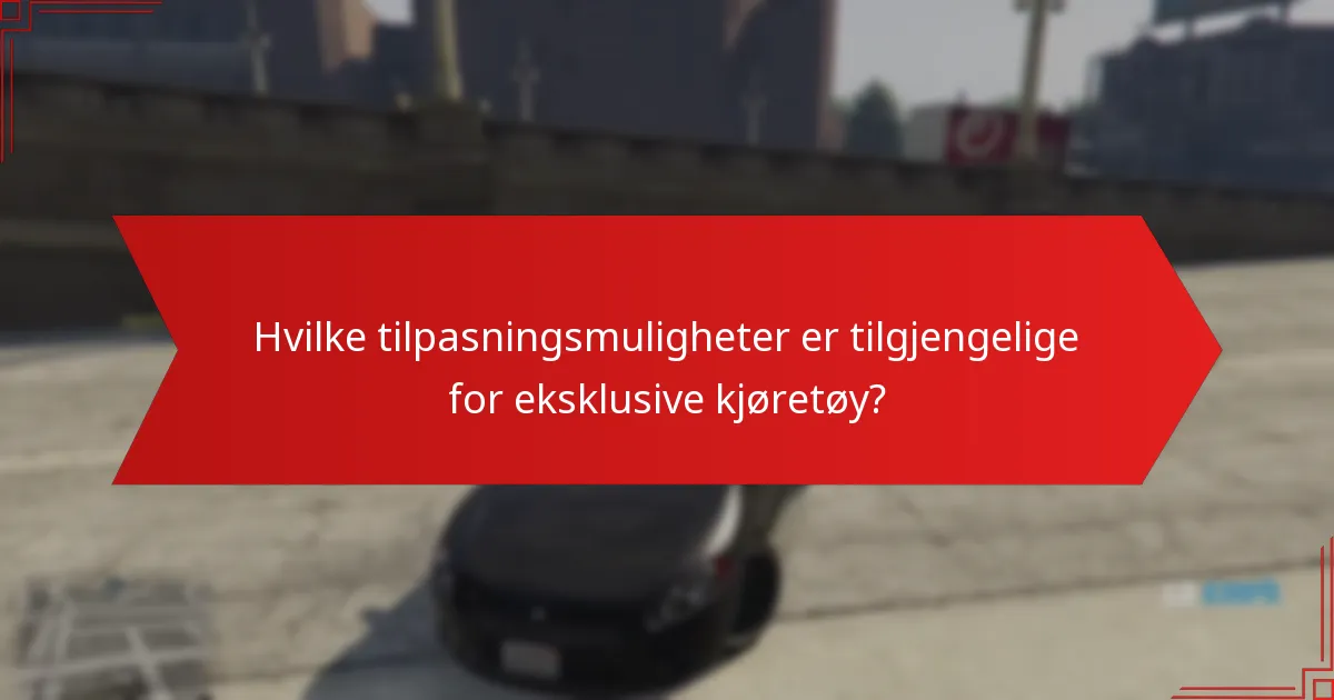 Hvilke tilpasningsmuligheter er tilgjengelige for eksklusive kjøretøy?