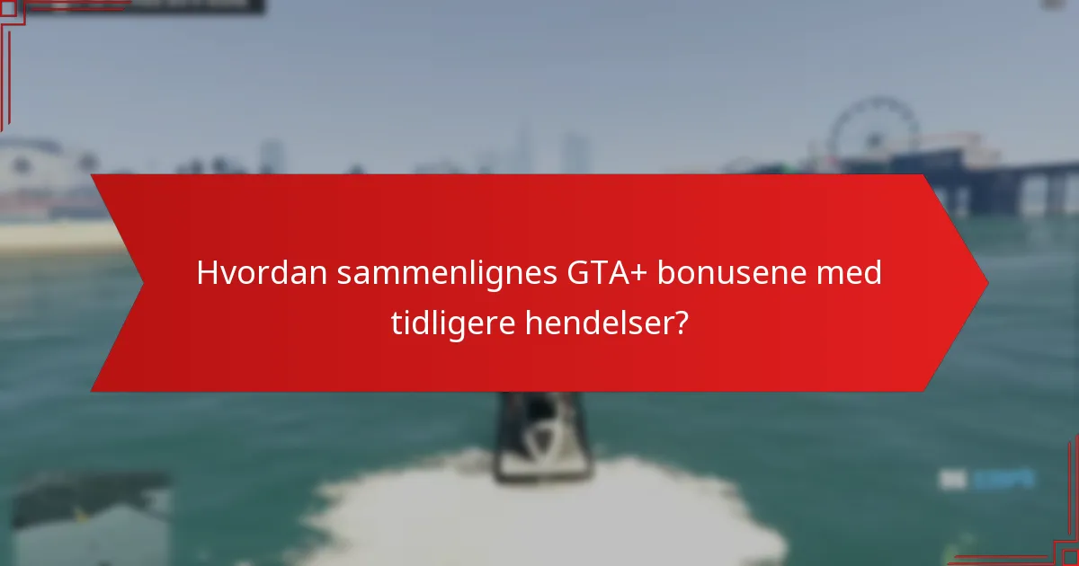 Hvordan sammenlignes GTA+ bonusene med tidligere hendelser?