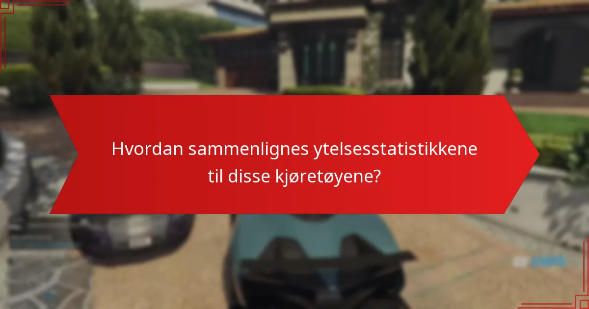 Hvordan sammenlignes ytelsesstatistikkene til disse kjøretøyene?